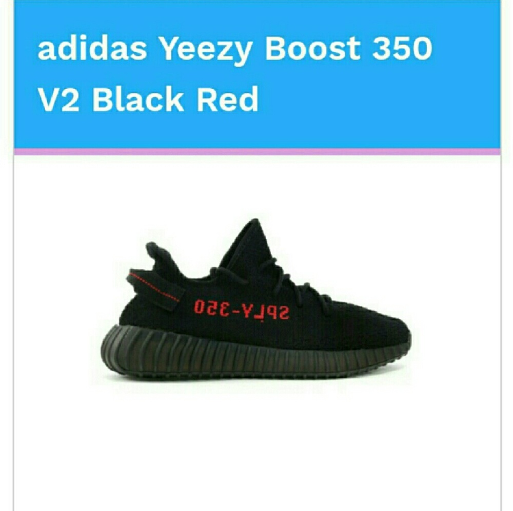 Yeezy 350 v2 black red